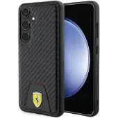 Ferrari Carbon Stitched Bottom-fodral för Samsung Galaxy S24 - svart