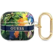 GUESS GUA3HHFLB AirPods 3-skydd blå/blå Flower Strap Collection