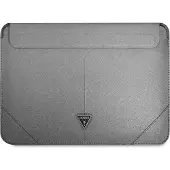 GUESS Saffiano Triangle Logo-fodral för en 16" bärbar dator - silver