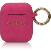 GUESS GUACCSILGLFU AirPods skydd fuchsia / fuchsia Silikon Glitter