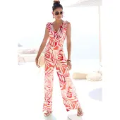 LASCANA Jumpsuit ecru / rosa / röd / bordeaux