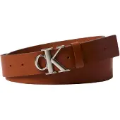 Calvin Klein Bälte 'Smooth Monogram Buckle' konjak