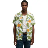 Superdry för män. M4011128A Skjorta Hawaii-grön (XXL), Casual, Modal, Kort ärm