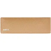 BOSS Grained-leather double pen pouch with metal logo