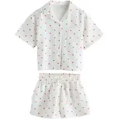 Next Pyjamas 'Valentine' röd / äggskal
