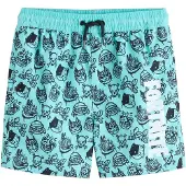 Next Badshorts ljusblå / svart / vit