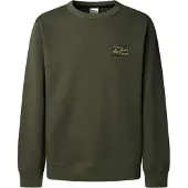 Pepe Jeans för män. PM5800139 Sweatshirt Soren olivgrön (M), Casual, Bomull