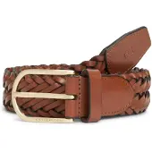 Tommy Hilfiger Rounded Buckle Casual Woven Leather Belt