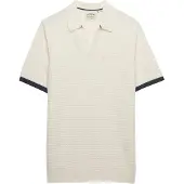 Superdry för män. M1110459A Polo Johnny stickad beige (L), Casual, Bomull, Kort ärm