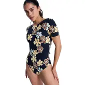 Roxy Sun Babe Ss Onesie Lycra anthracite nostalgic fls Storlek S