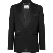 Philipp Plein Kavaj med en knapp, smal passform, gotisk plisserad
