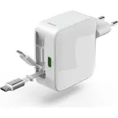 Hama Foldable 2x Qc Pd 30w Usb-c-väggladdare
