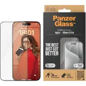 PanzerGlass iPhone 15 Pro Ultra-Wide Fit EasyAligner Skärmskydd - 9H - Svart Kant