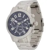 GUESS Analog klocka 'Parker' marinblå / silver
