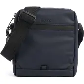 BOSS Faux-leather reporter bag with reflective details