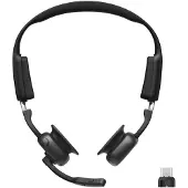 Shokz OpenMeet UC med USB-C-adapter - Trådlöst Bluetooth-headset med benledningsteknik och USB-C-adapter, perfekt för kontor och callcenter (C610-AC-BK-EU-000)