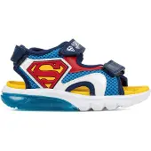 Geox Sandaler m. Ljus - J Ciberdron - Ljusblå/Röd m. Superman - - 33 - Blinkande skor