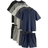 Next Pyjamas kort kitt / marinblå / antracit / pastellgrön / svart