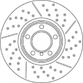 TRW Bromsskiva DF6604S fram, ventilerad, slits, höggradigt förkolnad, 1 Stycke