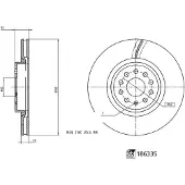 FEBI BILSTEIN Bromsskiva 186335, 1 Stycke
