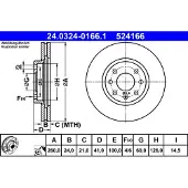Ate Bromsskiva PowerDisc 24032401661 ATE