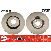 TRW Bromsskiva DF4358S fram, ventilerad, höggradigt förkolnad, 1 Stycke