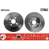 TRW Bromsskiva LUC DF4344 bak, full, 1 Stycke