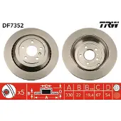 TRW Bromsskiva DF7352 bak, ventilerad, 1 Stycke