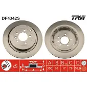 TRW Bromsskiva LUC DF4342S bak, ventilerad, 1 Stycke