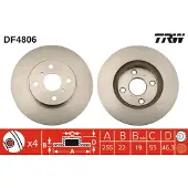 TRW Bromsskiva DF4806 fram, ventilerad, 1 Stycke