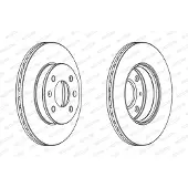 FERODO Bromsskivor DDF1529C fram, ventilerad, 2 Stycke