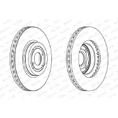 FERODO Bromsskivor DDF1461C fram, ventilerad, 2 Stycke