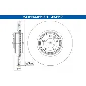 Ate Bromsskiva 24.0134-0117.1, 1 Stycke