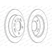 FERODO Bromsskivor DDF1874C bak, full, 2 Stycke