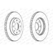 FERODO Bromsskivor DDF1279C fram, ventilerad, 2 Stycke