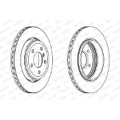 FERODO Bromsskivor DDF1280C bak, ventilerad, 2 Stycke