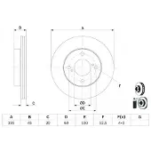 Bosch Bromsskiva 0 986 479 G92 fram, ventilerad, 1 Stycke