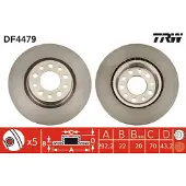 TRW Bromsskiva DF4479 bak, ventilerad, 1 Stycke