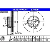 Ate Bromsskiva PowerDisc 24.0330-0109.1, 1 Stycke