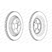 FERODO Bromsskivor DDF1681C bak, ventilerad, 2 Stycke