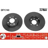 TRW Bromsskiva DF1740 fram, full, 1 Stycke