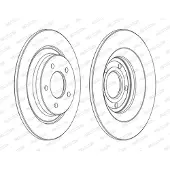 FERODO Bromsskivor DDF1547C bak, full, 2 Stycke