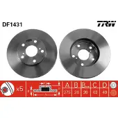 TRW Bromsskiva DF1431 fram, ventilerad, 1 Stycke