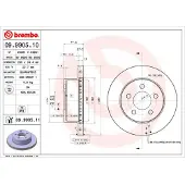 Brembo Bromsskiva 9990511 fram, ventilerad, 1 Stycke