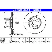 Ate Bromsskiva 24.0328-0154.1, 1 Stycke