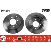 TRW Bromsskiva DF4286 bak, full, 1 Stycke