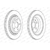 FERODO Bromsskivor DDF1802C bak, ventilerad, 2 Stycke