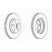 FERODO Bromsskivor DDF1886C fram, ventilerad, 2 Stycke