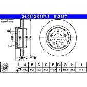Ate Bromsskiva Power Disc 24.0312-0157.1, 1 Stycke