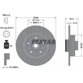 Textar Bromsskiva 92317603 bak, full, 1 Stycke